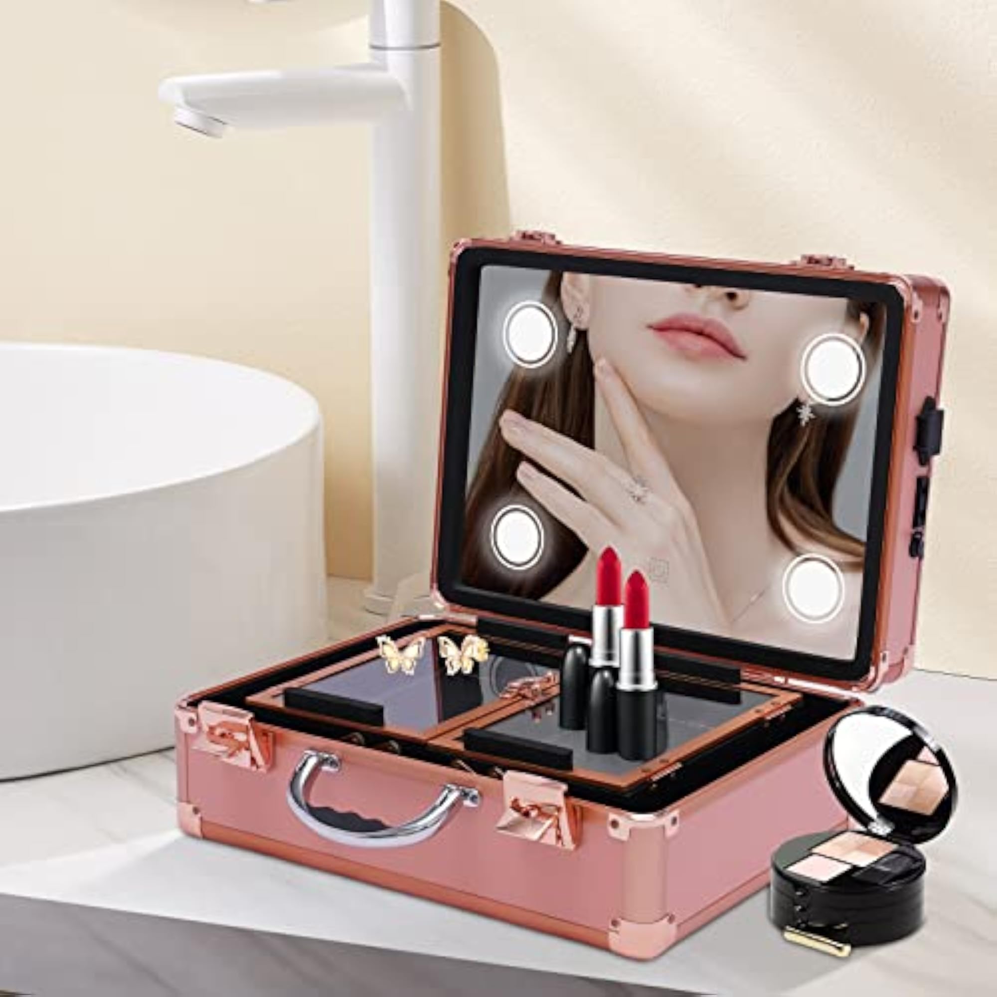Makeup Train Case with LED Lights